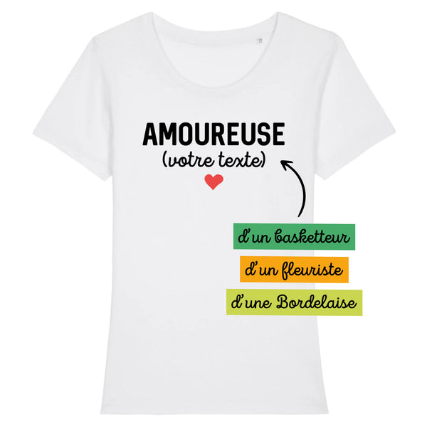 Amoureuse (votre texte) - À Personnaliser - XS Blanc