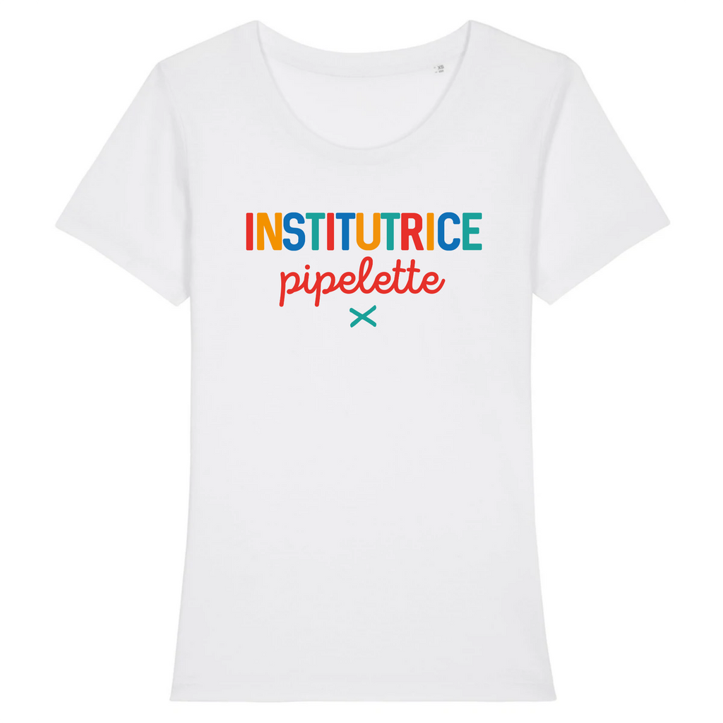 Institutrice pipelette - Blanc