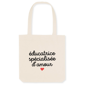 Tote Bag Éducatrice Spécialisée Au Top – Cadeau Idéal Collègue, Travail, Retraite, Sac Cabas Réutilisable Imprimé En France
