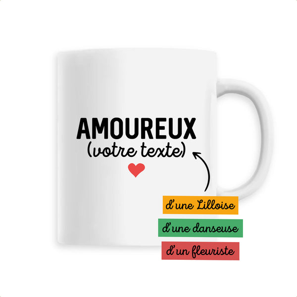 Amoureux (votre texte) - À Personnaliser - Unique Blanc