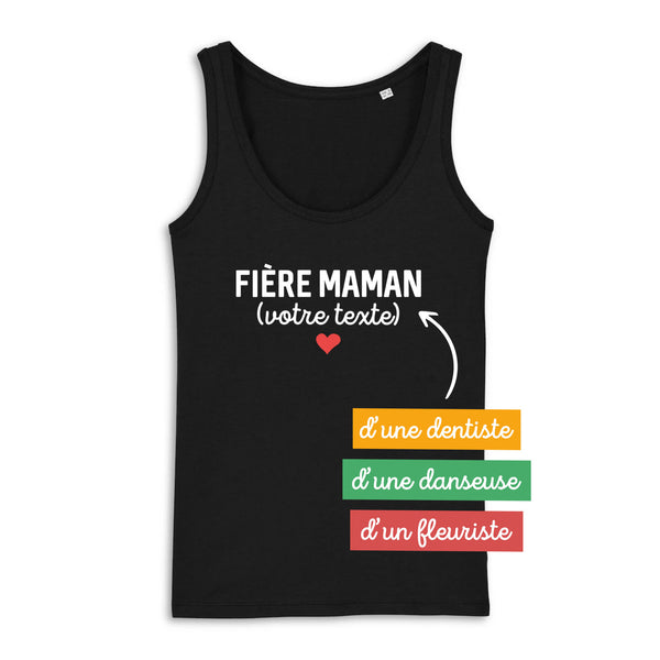 Fière maman (votre texte) - À Personnaliser - XS Noir