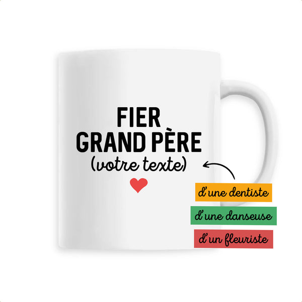 Fier grand père (votre texte) - À Personnaliser - Unique Blanc