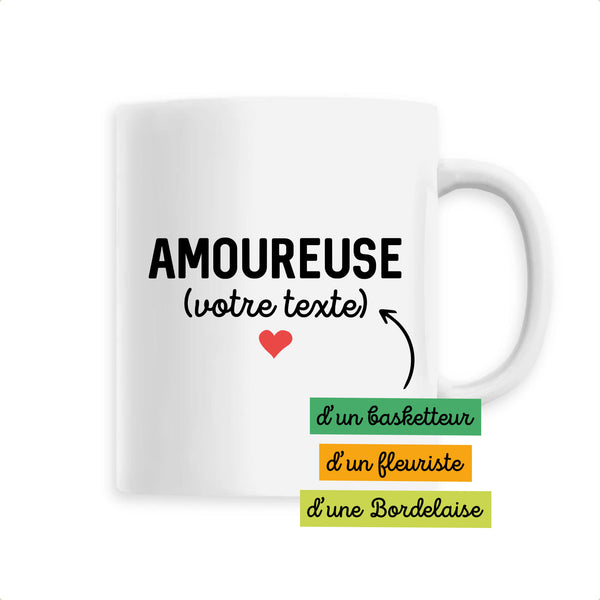Amoureuse (votre texte) - À Personnaliser - Unique Blanc