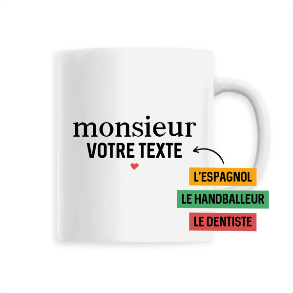 Monsieur votre texte - À personnaliser - Unique Blanc