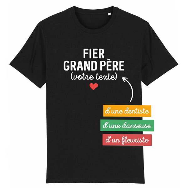 Fier grand père (votre texte) - À Personnaliser - XS Noir