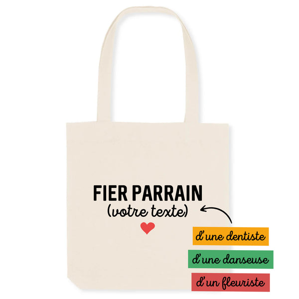 Fier parrain (votre texte) - À Personnaliser - Unique Blanc