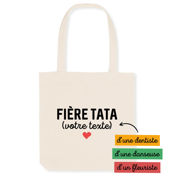 Fière tata (votre texte) - À Personnaliser - Unique Blanc
