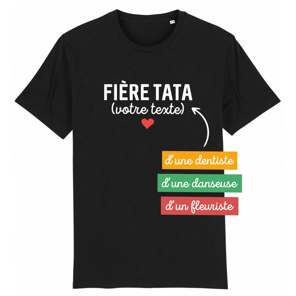 Fière tata (votre texte) - À Personnaliser - XS Noir